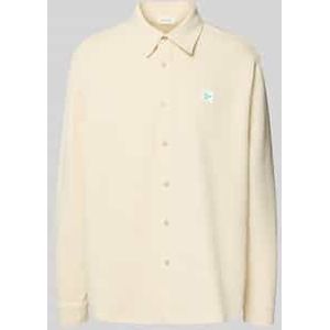 Regular fit vrijetijdsoverhemd met labelpatch, model 'AFAZ'