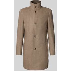 Slim fit lange wollen jas met visgraatmotief, model 'HYDE'