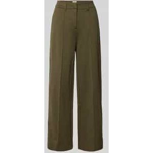 Stoffen broek met vaste persplooien, model 'KATE'