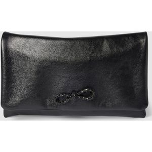 Clutch van leer met strass-steentjes