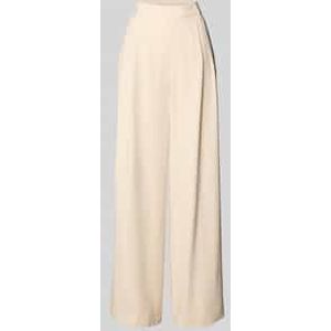 Wide leg bandplooibroek met riemlussen, model 'Cadiz'