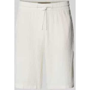 Regular fit korte linnen broek met tunnelkoord, model 'MORGAN'