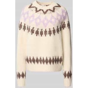 Loose fit gebreide pullover met wol