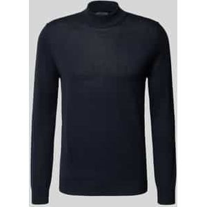 Gebreide pullover van wolmix met opstaande kraag