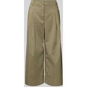 Wide leg bandplooibroek met verkort model