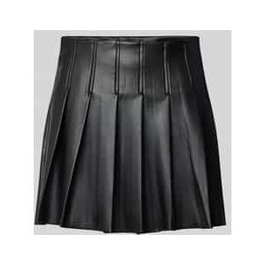 Rok in leerlook met plooien, model 'DORIT'