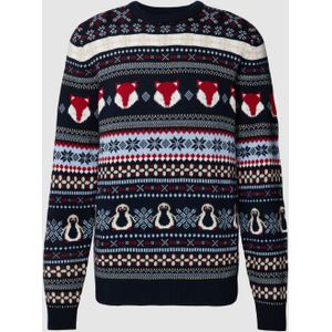 Gebreide pullover met all-over motief