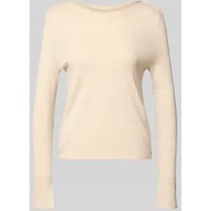 Gebreide pullover met geribde ronde hals