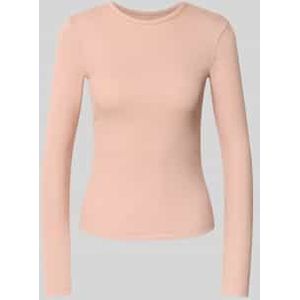 Shirt met lange mouwen in riblook met ronde hals