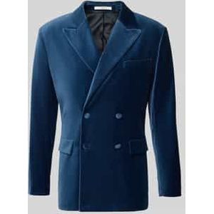 Slim fit colbert van fluweel van biologisch katoen