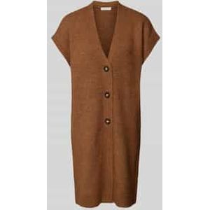 Mouwloos vest met kapmouwen en V-hals