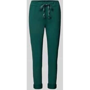 Skinny fit stoffen broek met tunnelkoord