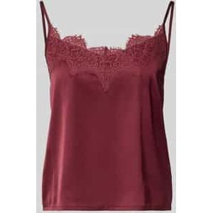 Top met bandjes van satijn met kant