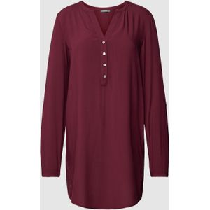 Lange blouse van pure viscose met korte knoopsluiting