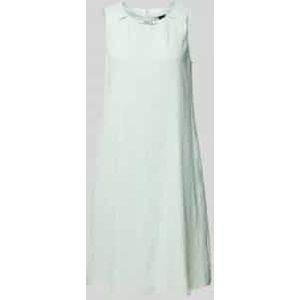 Knielange linnen jurk met labelapplicatie