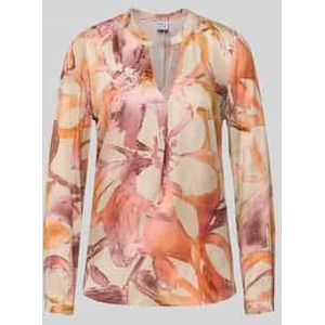 Blouse van viscose met V-hals