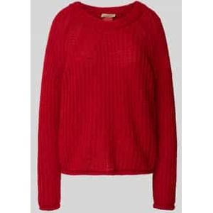 Gebreide pullover met ronde hals en rolzoom