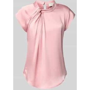 Blouseshirt van satijn met knoopdetail, model 'Fleur Drapy'