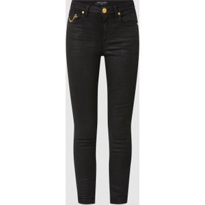 Skinny fit jeans van gecoat denim