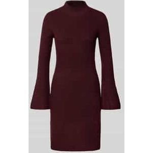 Mini-jurk met geribde opstaande kraag