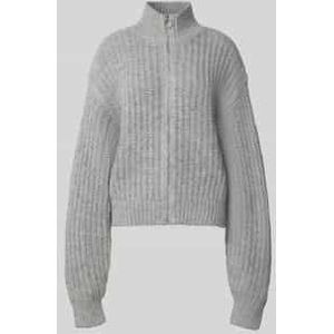 Gebreid jack met opstaande kraag en ritssluiting