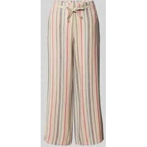 Wide leg linnen culotte met strikceintuur