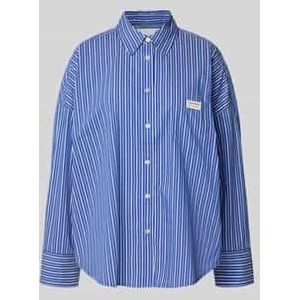 Relaxed fit overhemdblouse met logopatch, model 'Hailey'