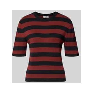 Gebreid shirt van viscosemix met ronde hals