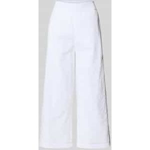 Wide leg stoffen broek met broderie anglaise
