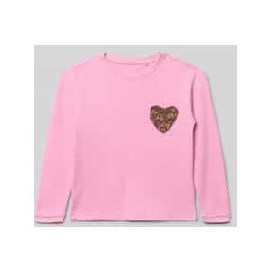 Regular fit shirt met lange mouwen en motiefstitching