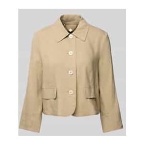 Regular fit blazer van linnenmix met knoopsluiting