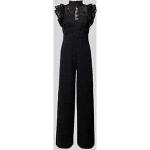 Regular fit jumpsuit met gebloemd kant