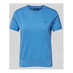 Gebreid shirt met logostitching