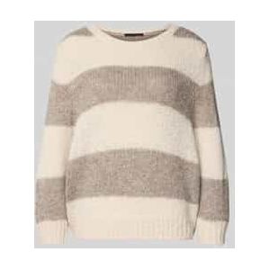 Relaxed pullover in gebreide look met wol en mohair