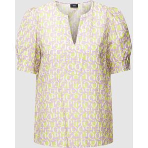 Blouse met all-over labelmotief