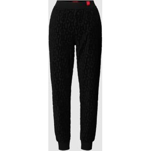 Joggingbroek met all-over labelmotief van badstof, model 'TERRY ME'