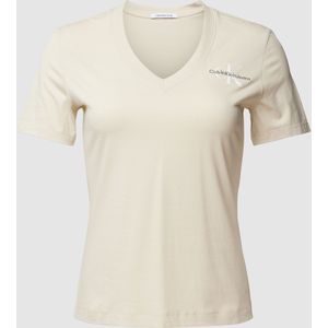 Slim fit T-shirt met V-hals