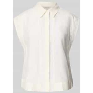 Blouse met kapmouwen en blinde knoopsluiting, model 'MOLLY'