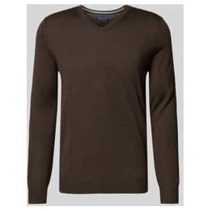 Gebreide pullover van wolmix met V-hals