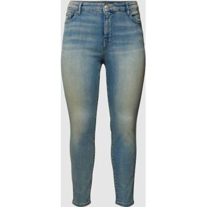 PLUS SIZE tapered fit jeans met labelpatch, model 'ANKLE-SKINNY'