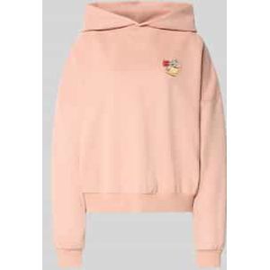 Hoodie met motiefprint en extra brede schouders