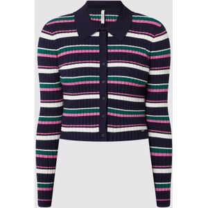 Korte cardigan met streepmotief, model 'Barbora'