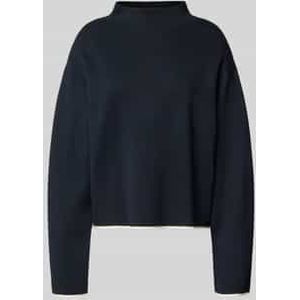 Gebreide pullover met geribde opstaande kraag