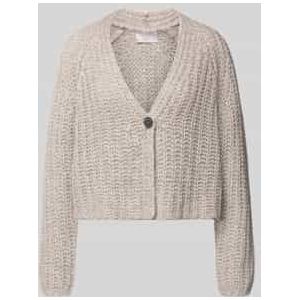 Gebreid jack van kasjmiermix met knoopsluiting