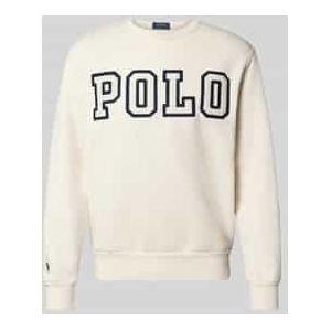 Sweatshirt met labelstitching en ronde hals