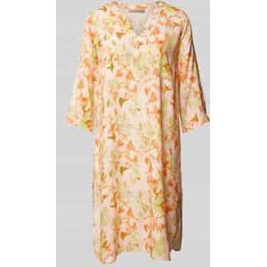 Knielange tuniekjurk met all-over motief