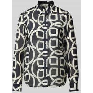 Regular fit overhemdblouse van een mix van katoen en zijde