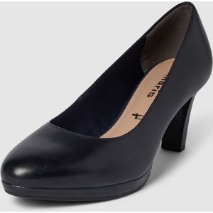 Pumps van leer in effen design