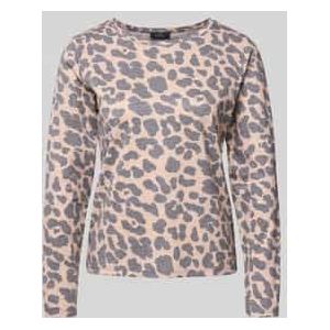 Shirt met lange mouwen in luipaardlook met ronde hals