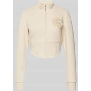 Gebreid jack met labelpatch